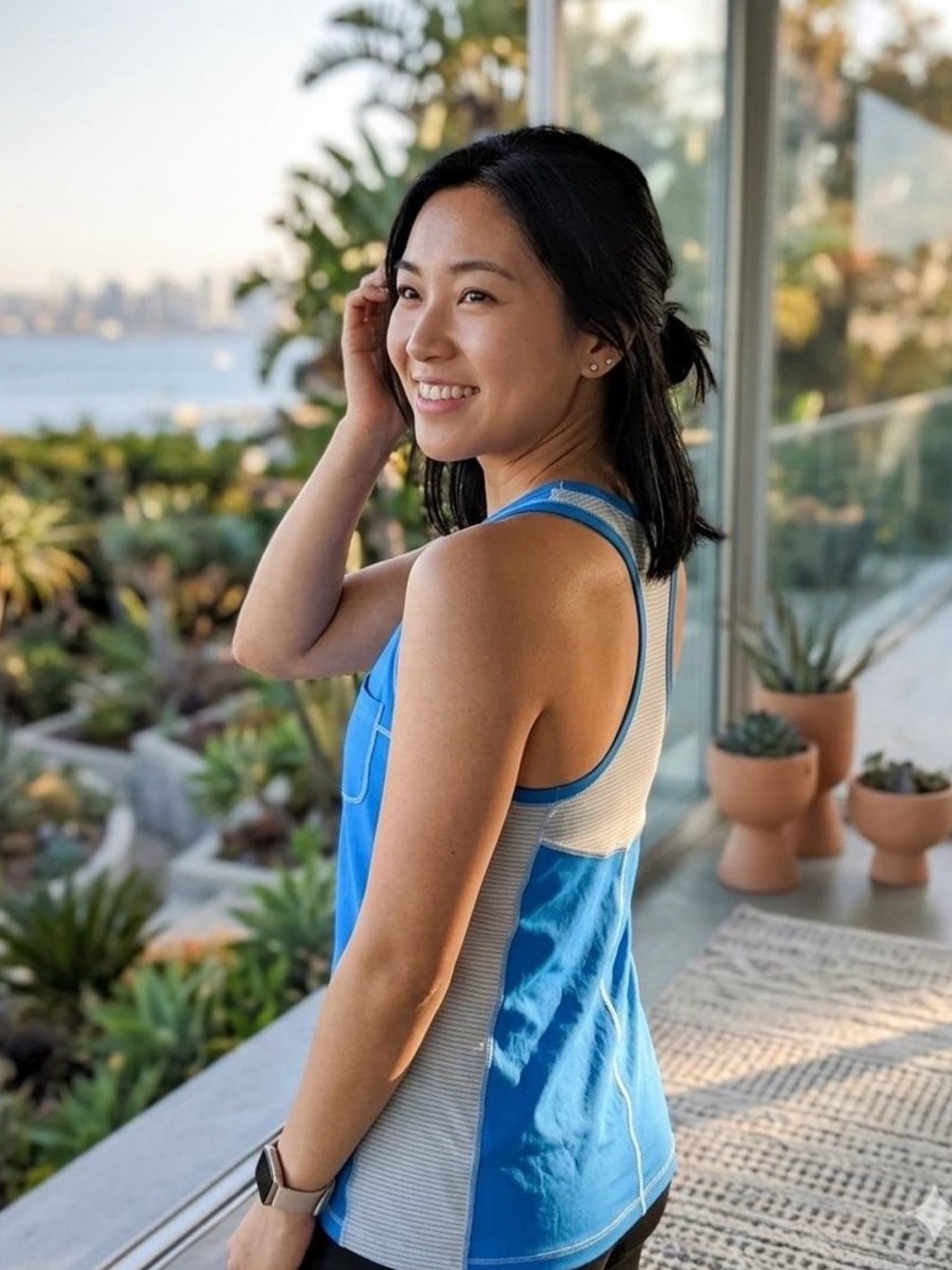 Lululemon Bright Blue Mesh-Back Athletic Tank